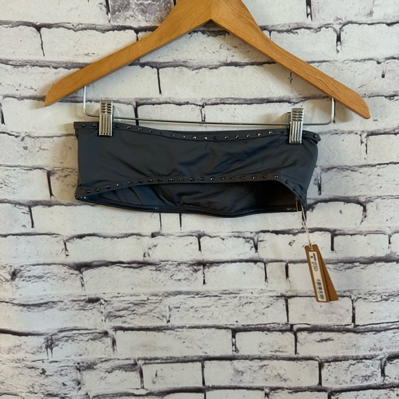 SKIMS Rhinestone Swim Bandeau Bikini Top SZ M NEW - Picture 6 of 6